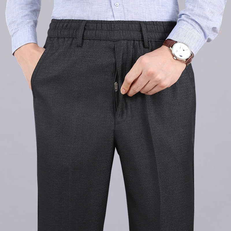 Thickened Warm Loose-fit Straight-leg Casual Fleece-lined Pants