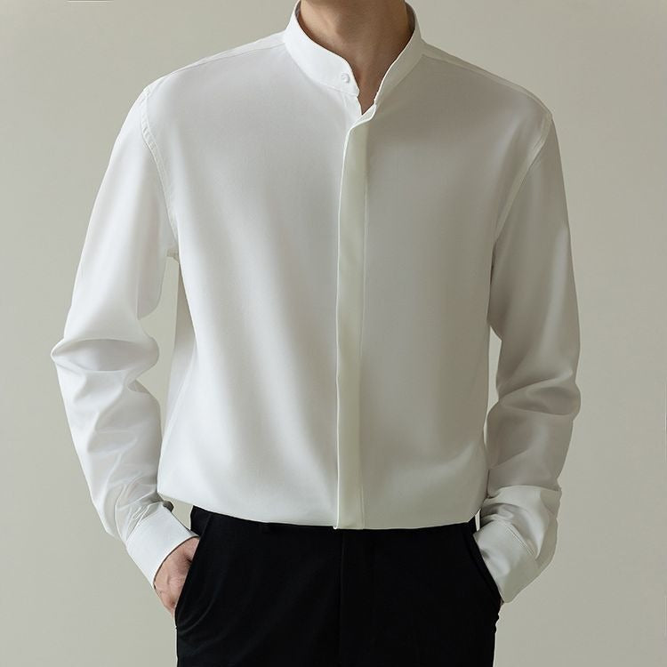 New Lightweight Mature-style Mens Korean-fit Wrinkle-free Business Shirt