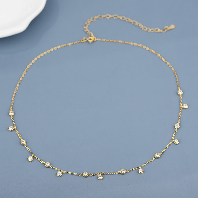 S925 Sterling Silver Fashion Starry Zircon Collar Necklace For Women