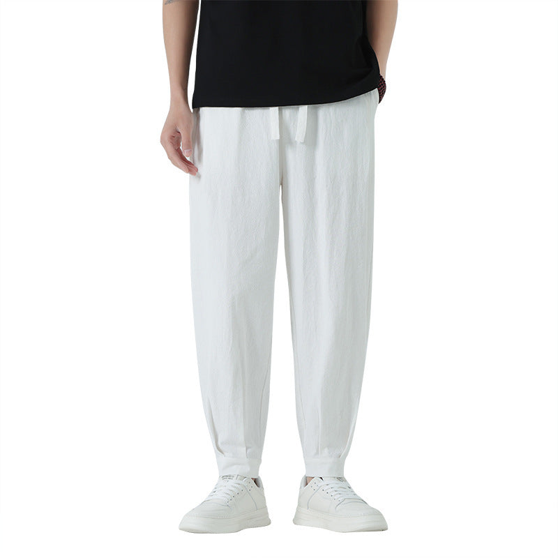 New SpringSummer Mens Minimalist Cuffed Pants With Knot Buttons