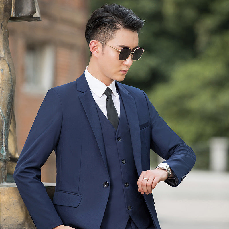 Korean-style Casual Blazer Suit Jacket Three-piece Set