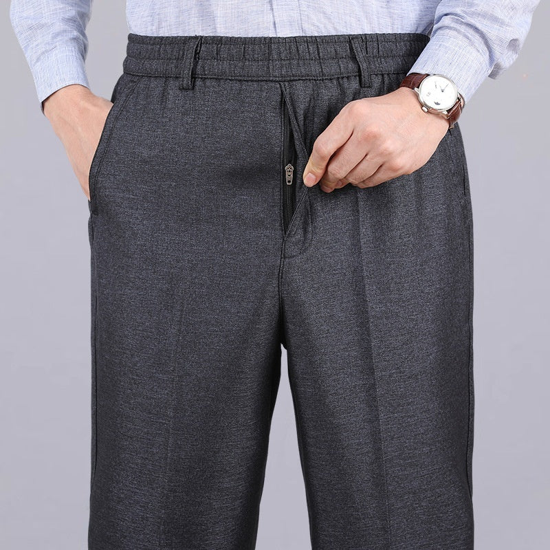 Thickened Warm Loose-fit Straight-leg Casual Fleece-lined Pants