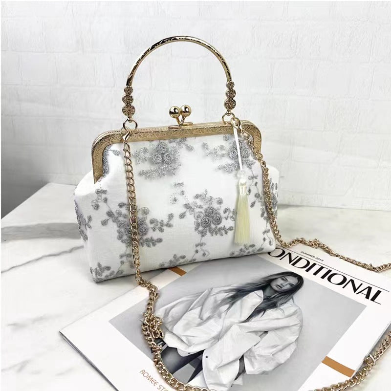 Embroidered Cheongsam One-shoulder Messenger Handbag Retro Lei Antique Style Women