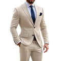 Mens Formal Business-Casual Slim-Fit Two-Piece Suit For Meetings